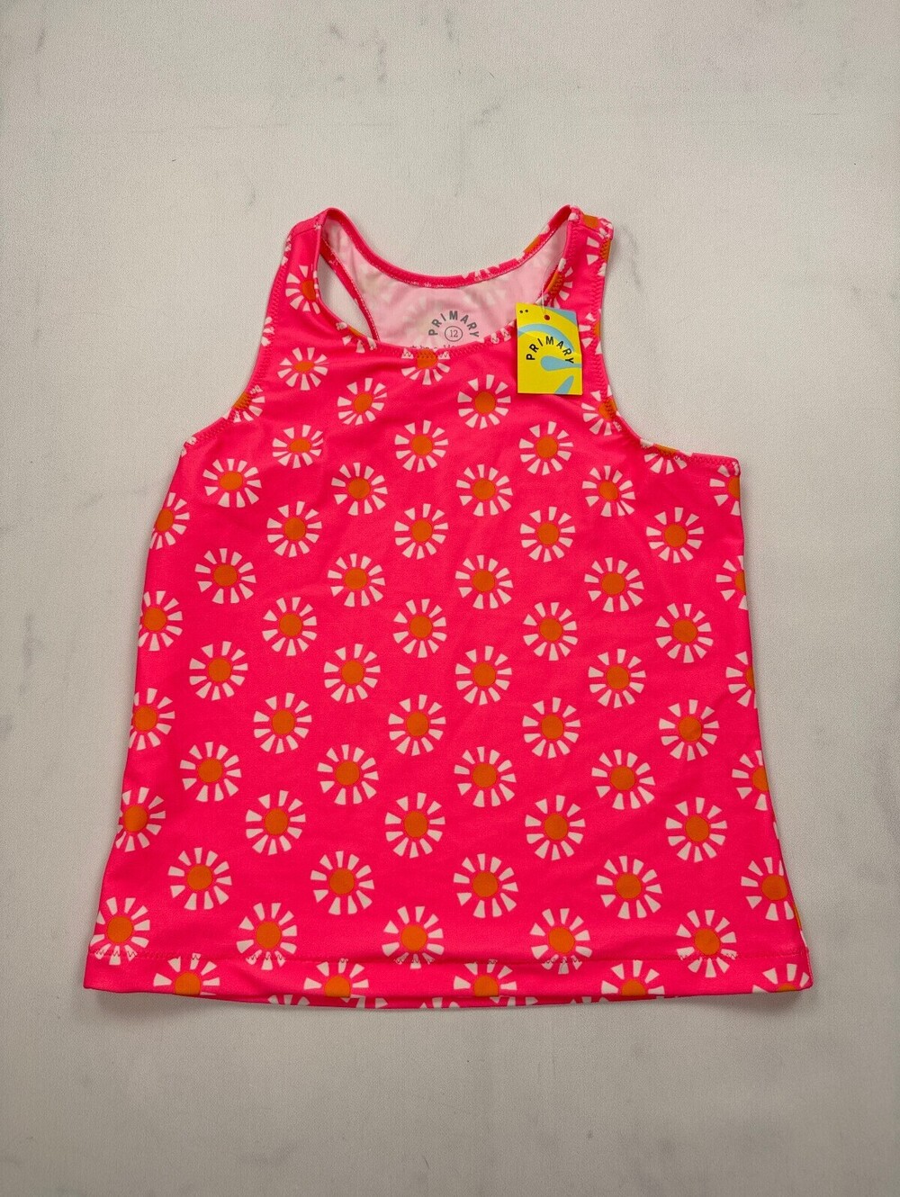 Primary Printed Swim Tank Top Pink 2010s Graphic - Girls 12
